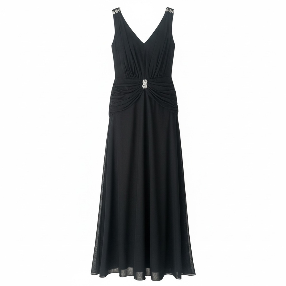 Cachet Floor Length Gown Black Size 14